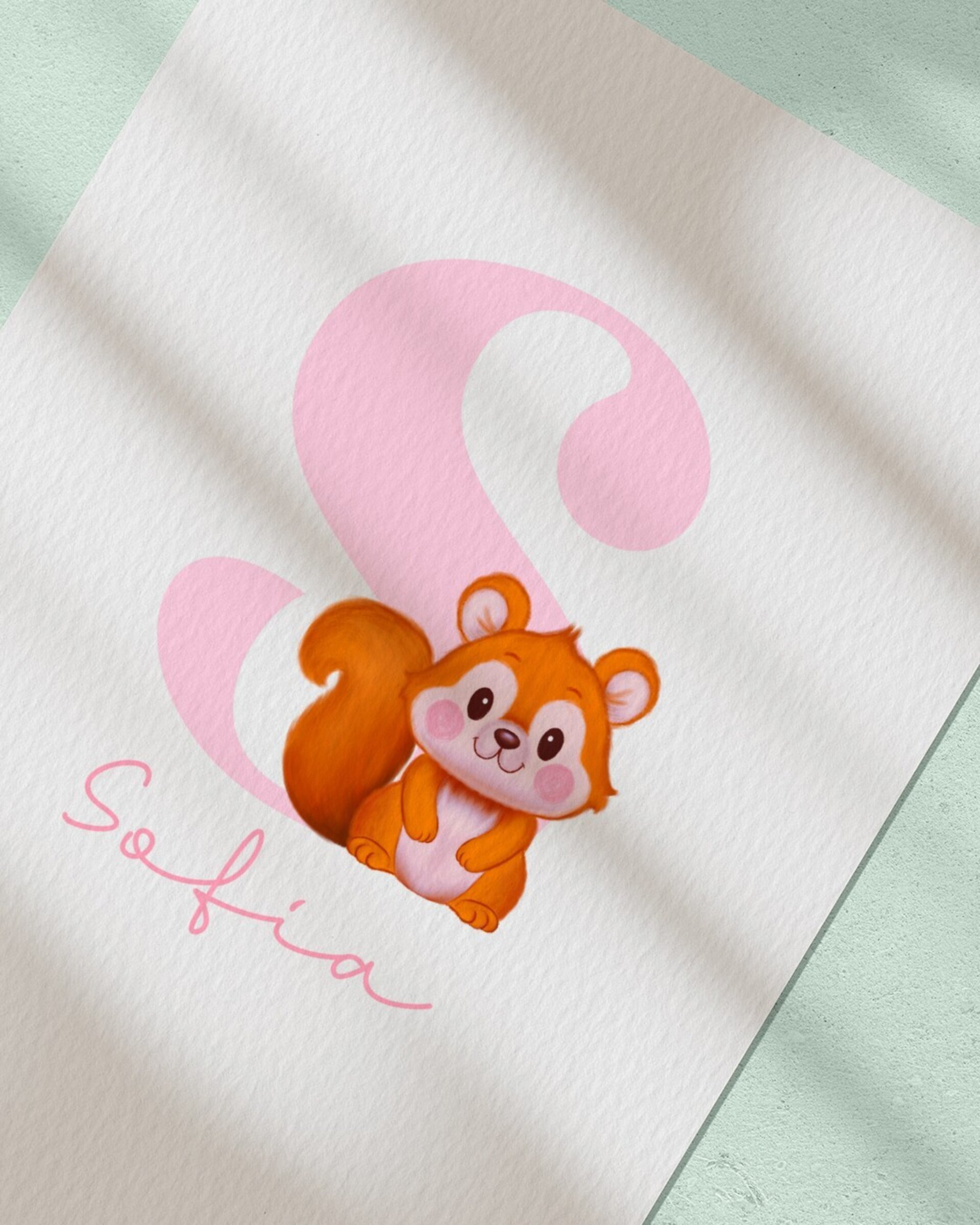 Lámina con nombre y animalito a elegir - 3